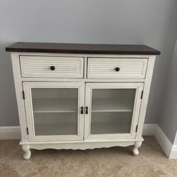 Country Style Console Table with Drawers & Shelves