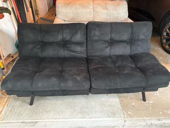 Plush black futon