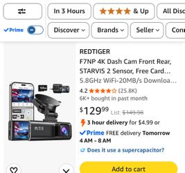 Redtiger F7NP 4K Dash Cam Front and Rear
