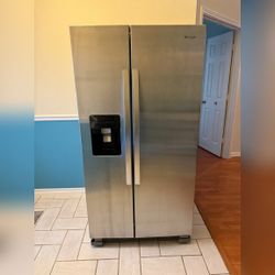 Whirlpool Side-by-Side Refrigerator, Stainless Steel - Good - Denton, TX