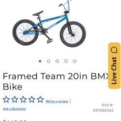 20”bmx Blue Chrome Bike