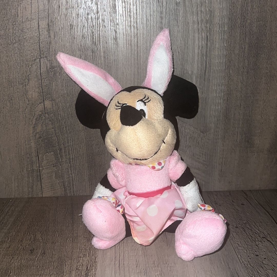 disney 8 minnie mouse in pink dress plush Disney Princess Minnie Mouse Plush Doll pink satin dress authentic