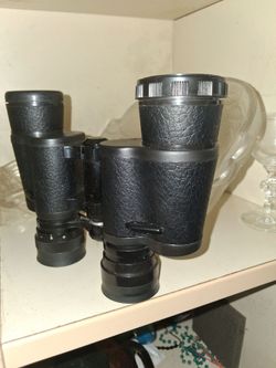 Black Binoculars with Leather Grip