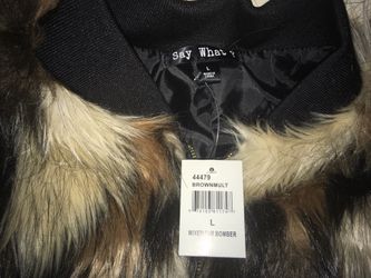 Fur bomber woman’s coat
