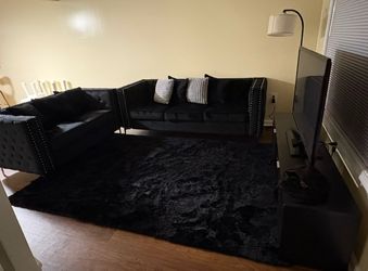 Velvet tuxedo couch set