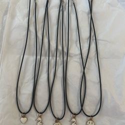 Girls Necklaces Heart Seahorse Diamond Happy Face   