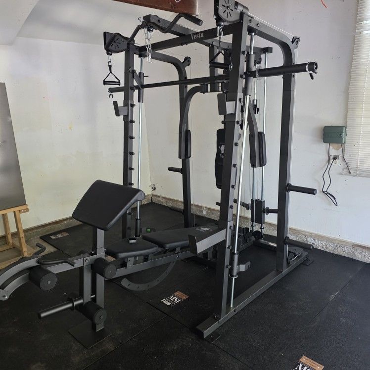 Smith Machine 2001 | Multi-Use Adj Bench | Gym Equipment | Fitness | Squat Rack | Excercise |🔴WEIGHTS AND BARBELL SOLD SEPARATELY 🔴 FREE DELIVERY 🚚