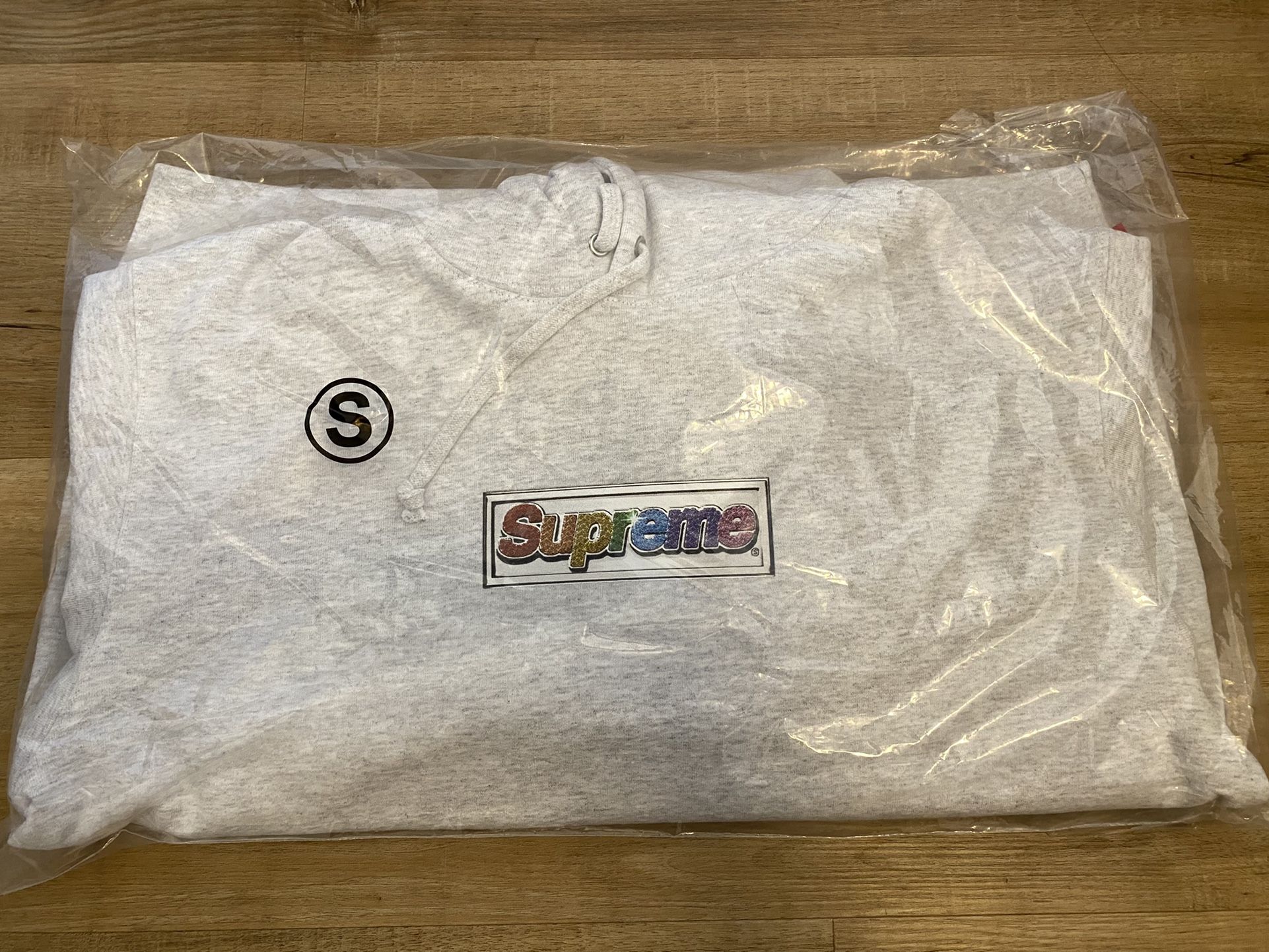 Supreme Bling Box Logo SS22 Ash Grey Hooded Sweatshirt