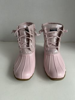 Sperry Saltwater  Boots Girls Youth Sz 3 Pink Duck Boots