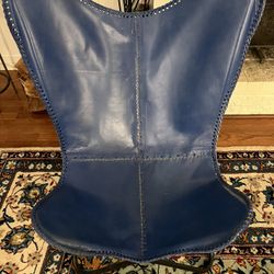 100% Leather Indigo Blue Chair