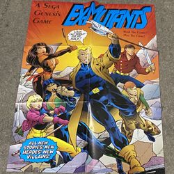 Ex-Mutants Original Promo Poster 25" x 17" Sega Genesis 1992 Malibu Comics