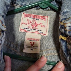 True Religion Jean Jacket For Youth Boys Size M Authentic 