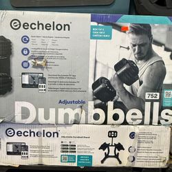 Echelon Strength Adjustable Dumbbells 752 with Stand 