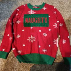 To Be Jolky Christmas Sweatshirt, Naughty Or Nice, Size Large