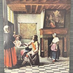 Pieter de Hooch Interior of a Dutch House Original Vintage Fine Art Print 1930’s USA Printed Antique Dutch School Collectible