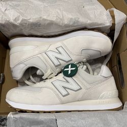 New Balance 574 white sneakers