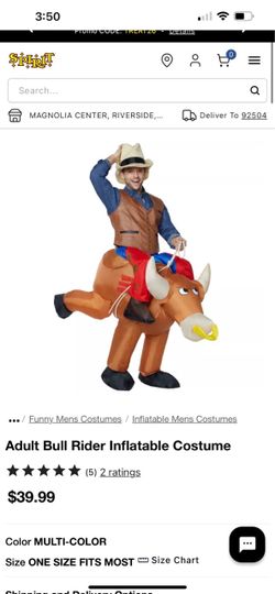 INFLATABLE BULL RIDER I BELIEVE IS NEW GOT TWO DIFFERENT SIZES AND THE OTHER SIZE WAS THE ONE WAS USED