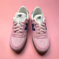 New Balance Pink Suede Low-Top Sneakers