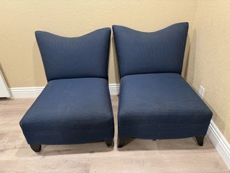 Two Blue Accent Chairs
