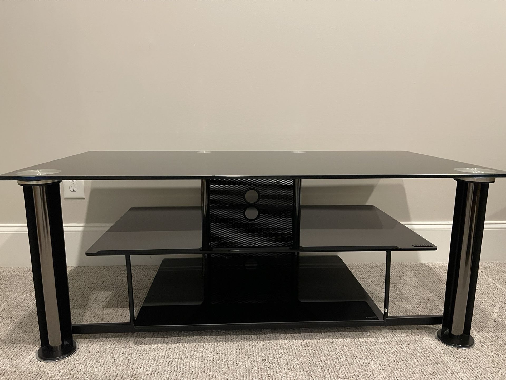 TV Stand - Black Tempered Glass 