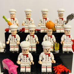 Kitchen Chefs Minifigures Cute Bundle | New Custom LEGO Compatible Toys