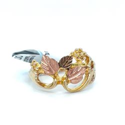 10Kt Two Tone Gold Leaves Ring 2.60g Size 6 I-1338
