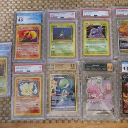 Set of 9 Graded Pokémon Cards 