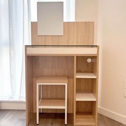 Vanity Desk w/ Mirror and Chair