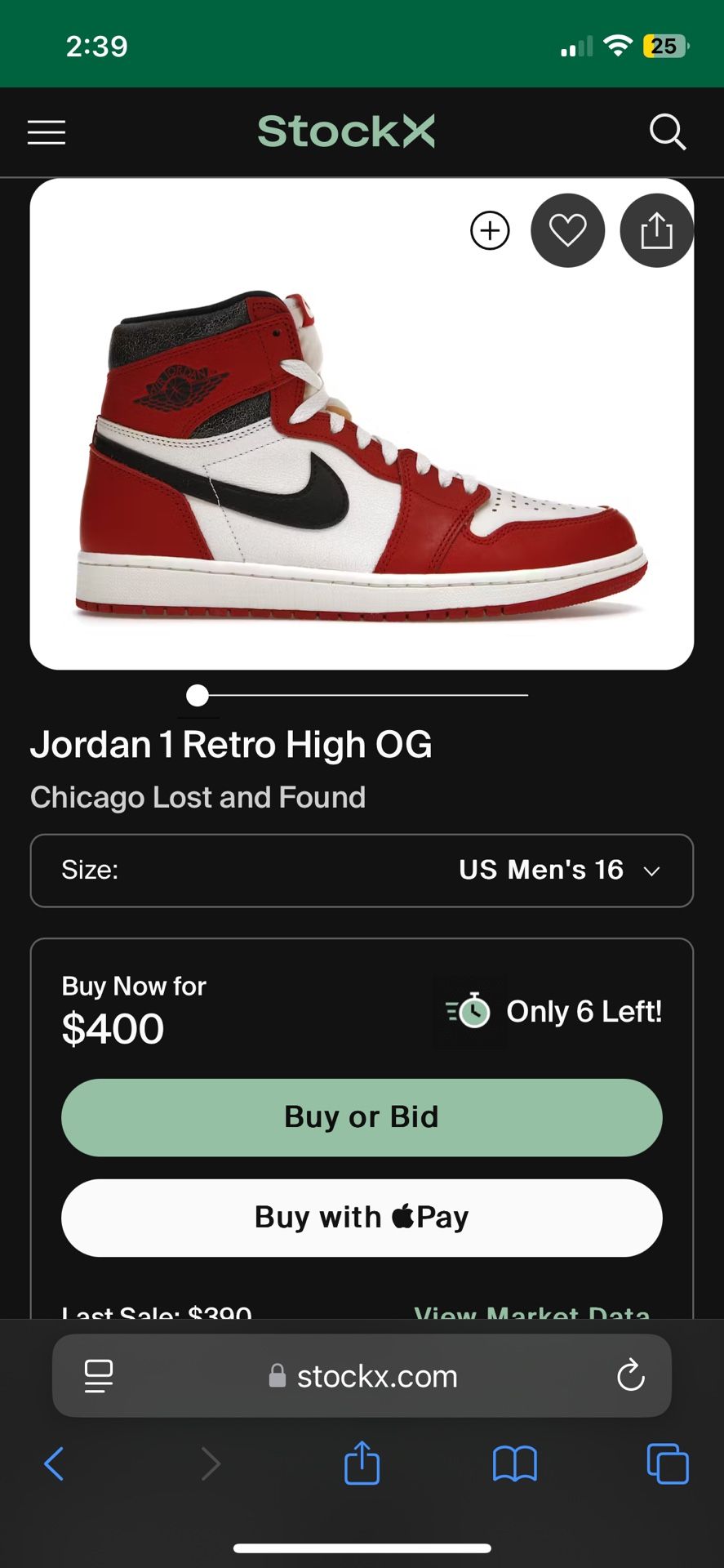 Nike Jordan 1 Retro High OG - NEW - Size 16