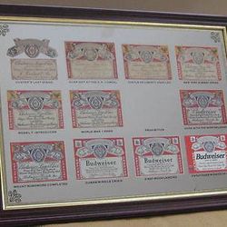 Budweiser 12 Label Walk Mirror. Large