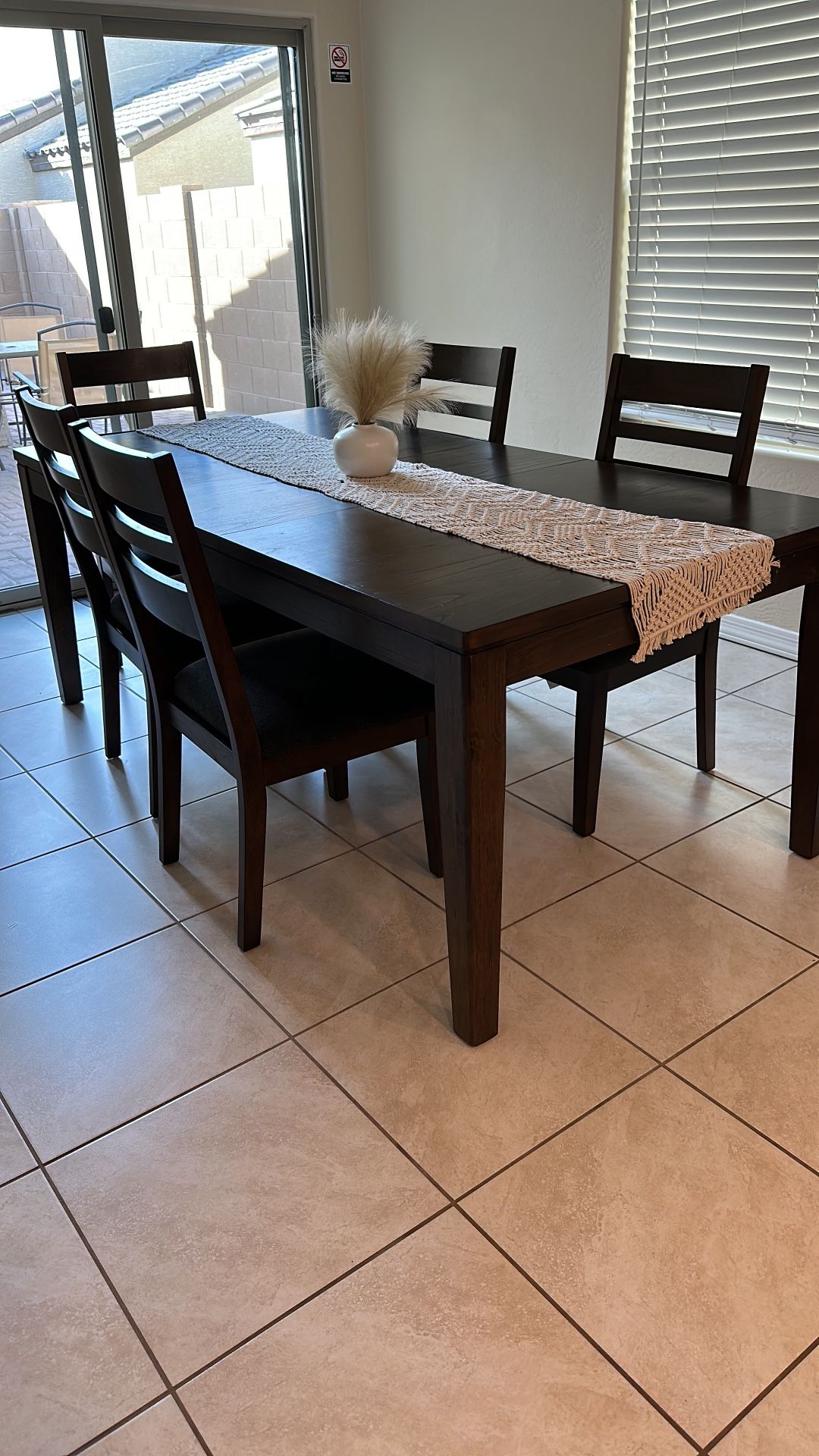 Dining Table And 6 Chairs Dark Grey