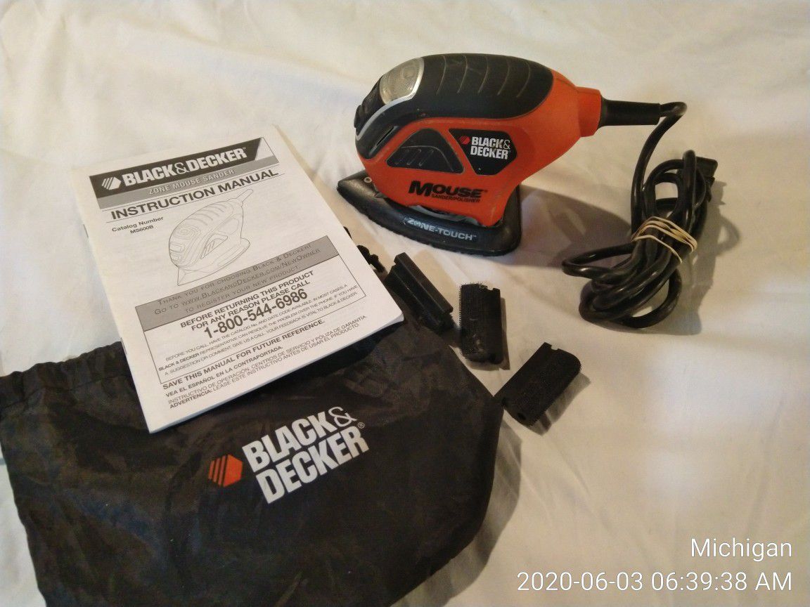 Black and Decker MS600B Mouse Sander Polisher MS600B Good Condition