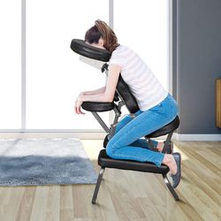 Portable Tattoo Massage Chair PU Leather Folding Table Salon Facial Spa Pad 