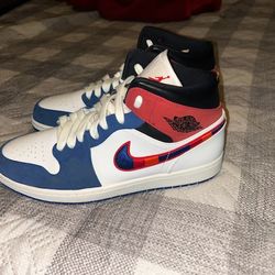 Jordan 1 Mid Multicolor Swoosh Sz 11