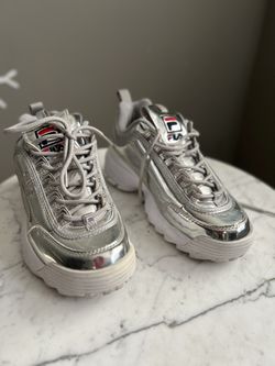 Fila Disruptor II Premium Metallic Silver Sneakers 8 for Sale in West Hollywood CA OfferUp