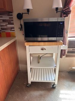 LG microwave and cart