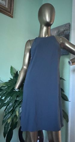 Blue Sleeveless Shift Dress