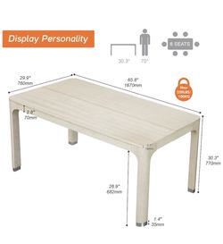 NEW-66" Rectangular Dining Table With Solid Wood Legs