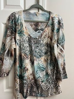 NWT Reba Embellished Boho Western Top – Size 2X