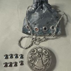 Traveling mini metal Angel Tic Tac Toe game comes with pouch 8 mini angels 