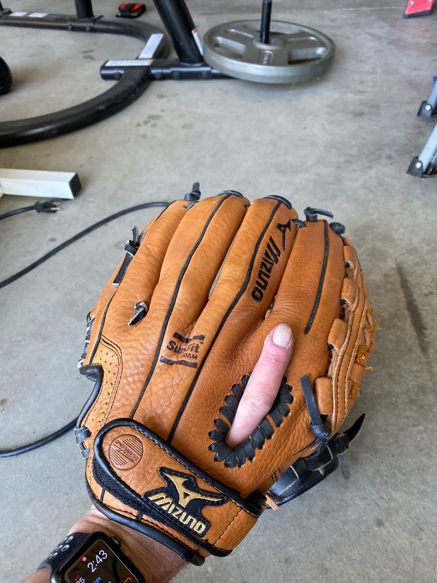 Right handed baseball glove