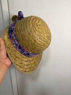 Woven Straw Sun Hat with Floral Band