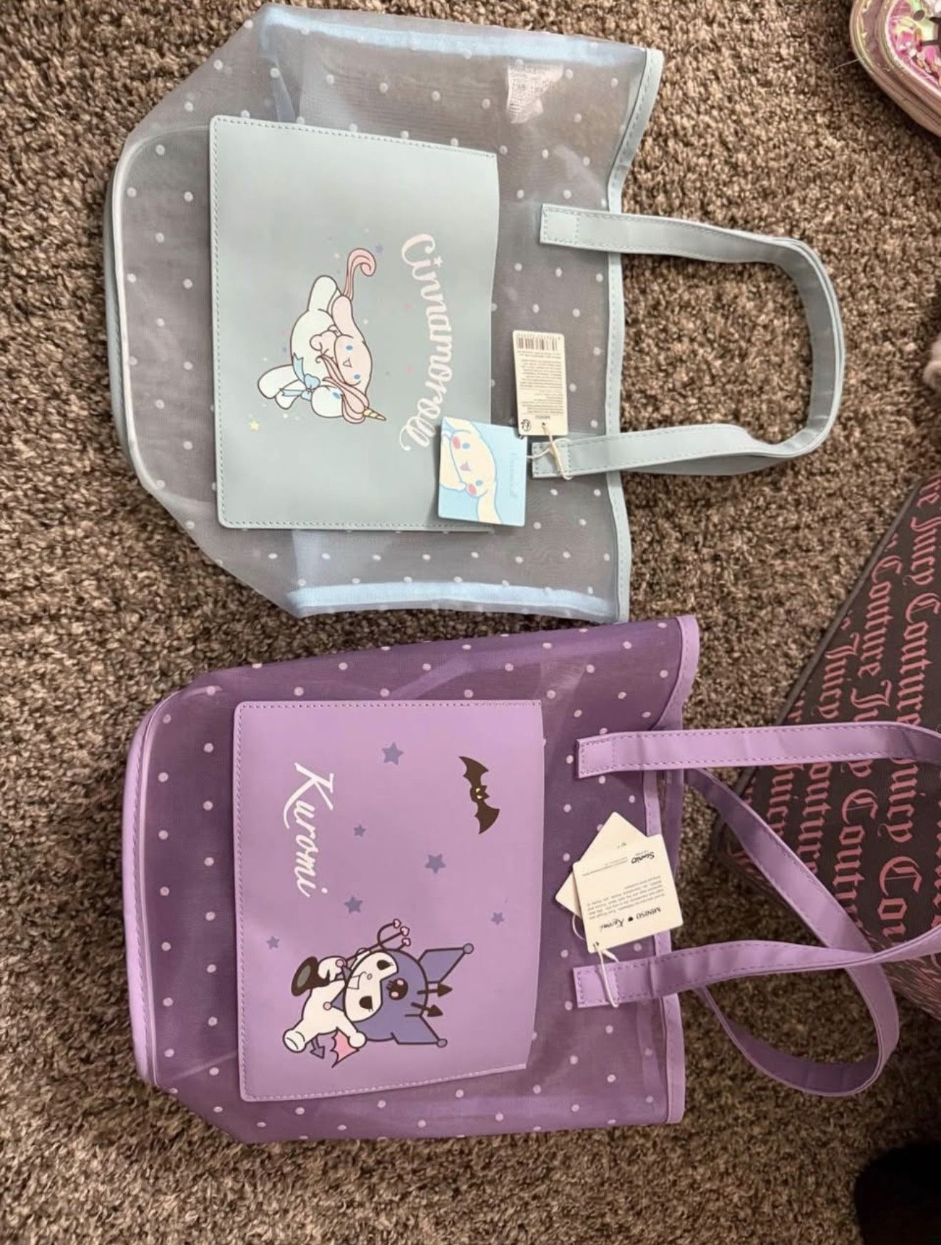Kuromi and Cinnamoroll Mesh Tote Bags/Purses - 2022