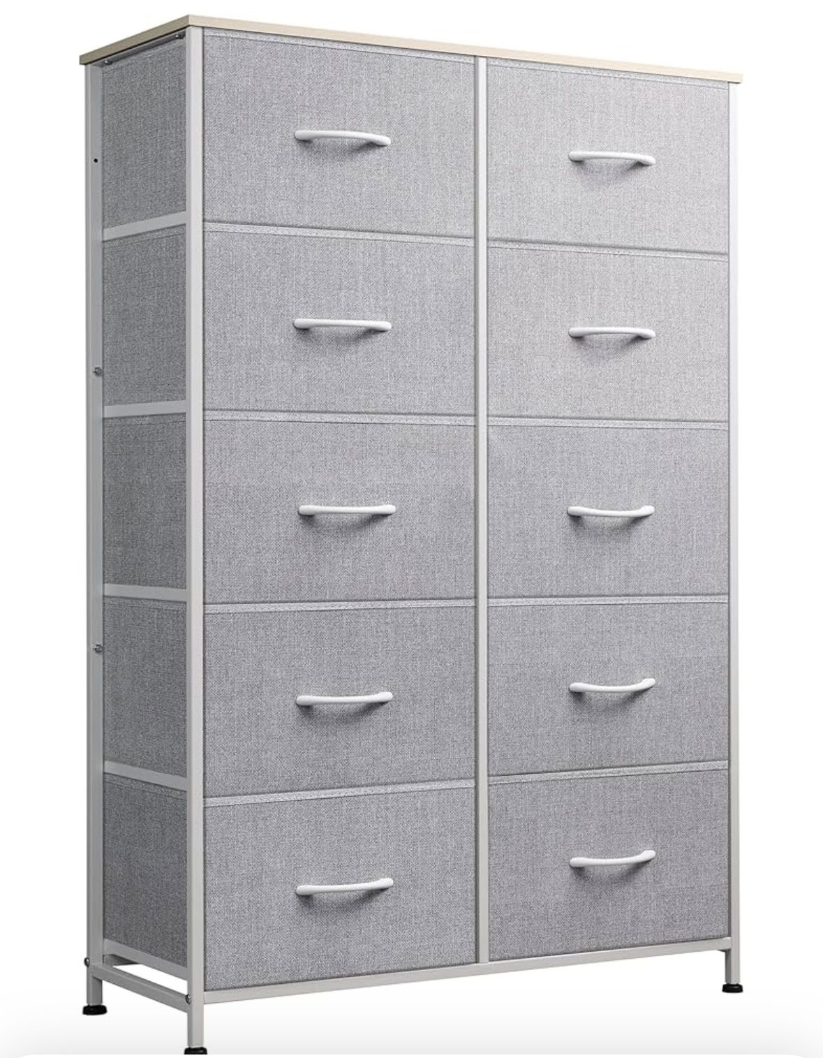 Open box WLIVE Tall Dresser for Bedroom with 10 Drawers, Chest of Drawers, Dressers Bedroom Furniture, Storage Organizer Unit with Fabric Bins for Clo