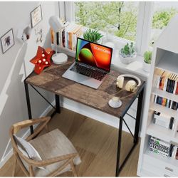 Computer  Desk – Compact - Home office   (Brown, 39.4”)