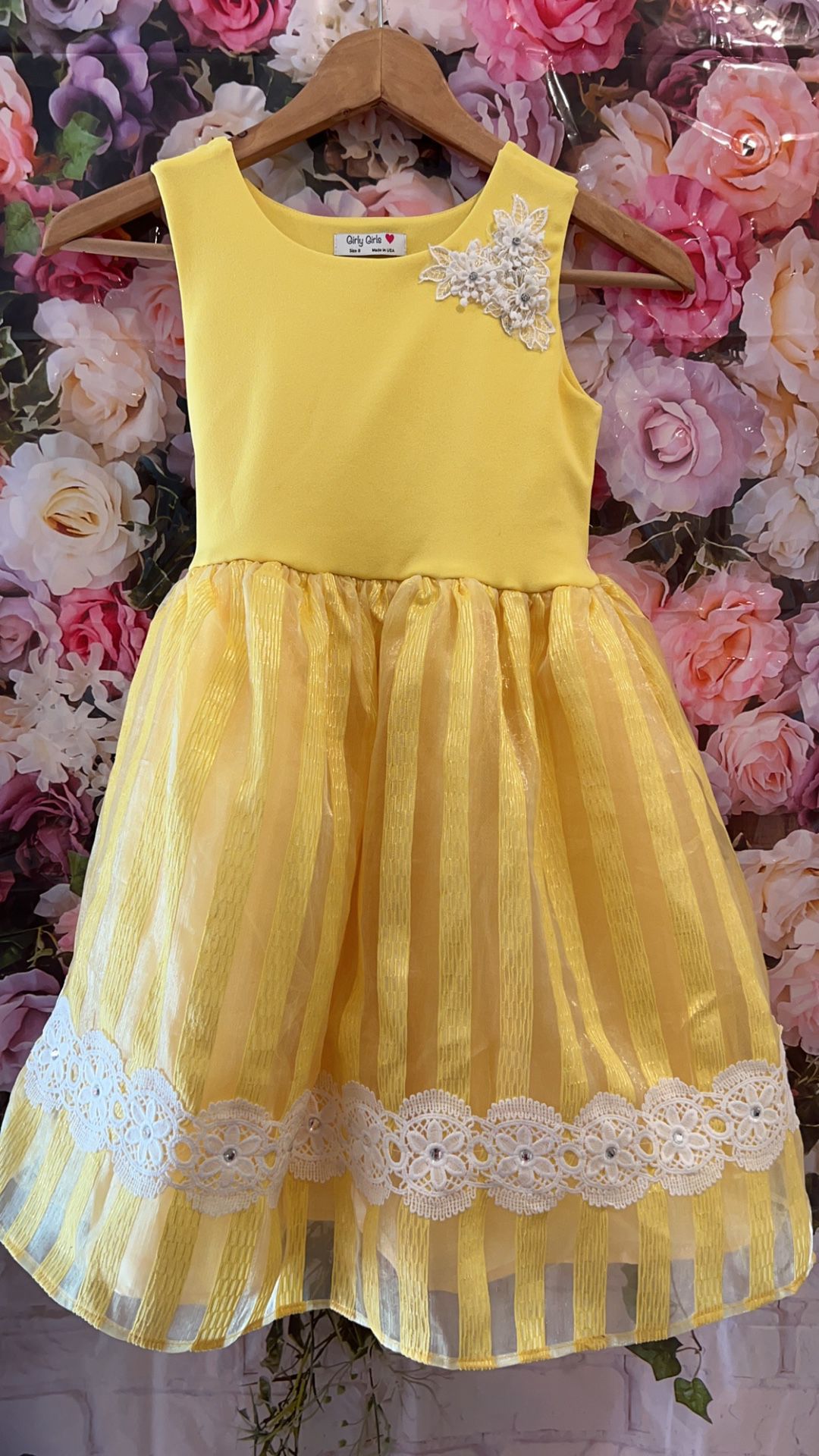 Size 8 girls yellow dress