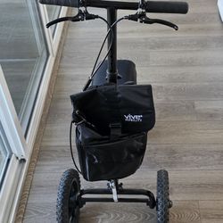 Vive Knee Scooter, Foldable & Height-Adjustable Steerable Knee Walker