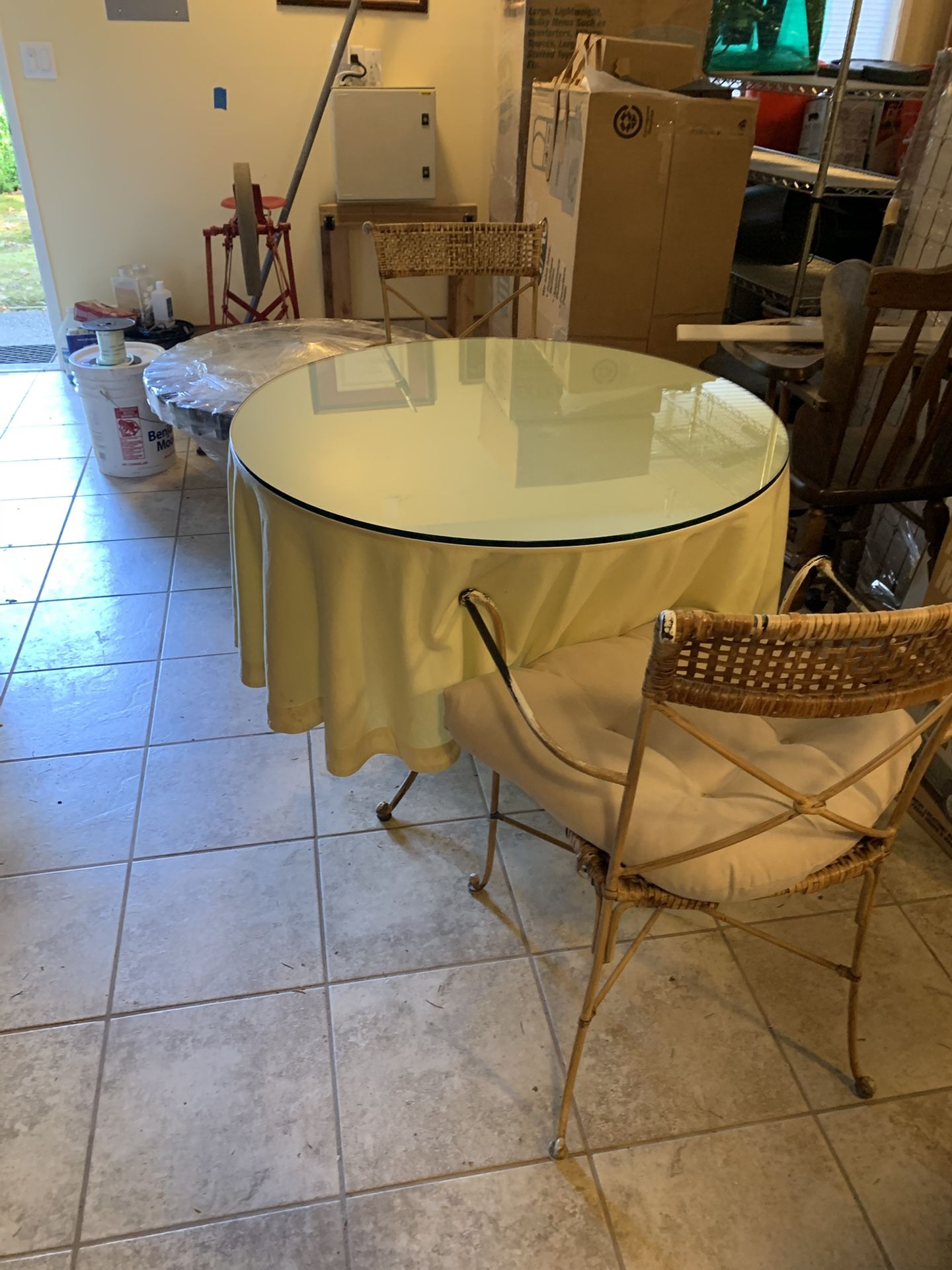 Antique iron table and chairs