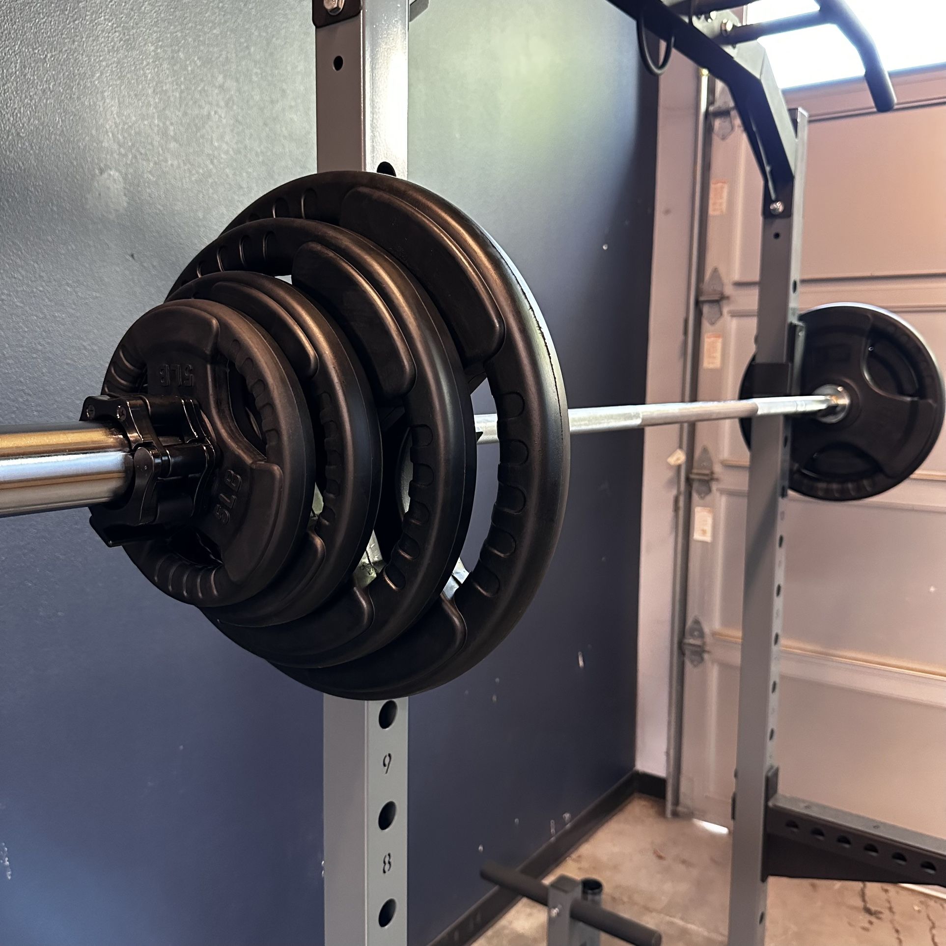 Brand New Olympic 170Lb Rubber Grip Weight Plates + Barbell Home Gym Equipment FREE DELIVERY