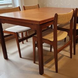 Mid Century Teak Dining Table And Chairs